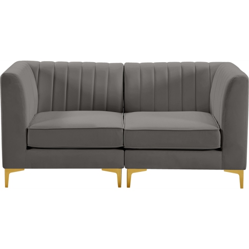 Meridian Furniture Alina Grey Velvet Modular Sofa