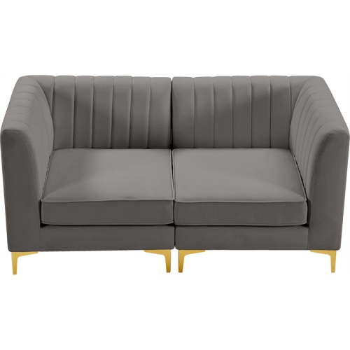 Meridian Furniture Alina Grey Velvet Modular Sofa