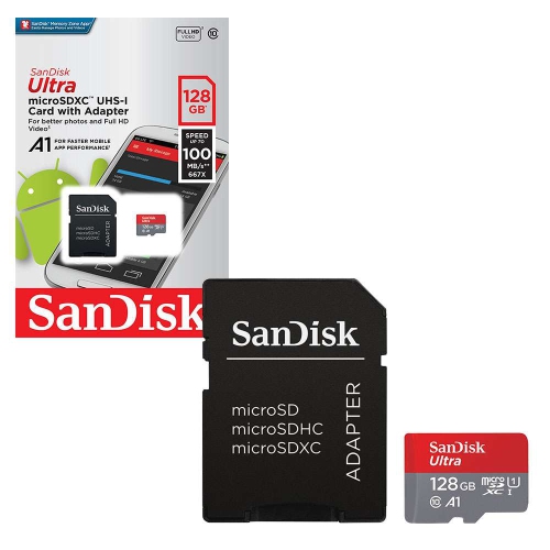 128GB Sandisk Ultra microSDXC UHS-I Memory Card for Android A1 CL10 Full HD - Free Shipping
