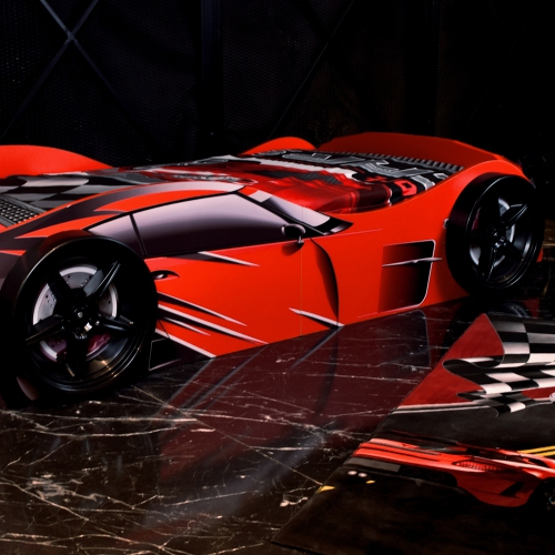 Lit de course GTX de CatKidsRoom avec lumières DEL et effets sonores