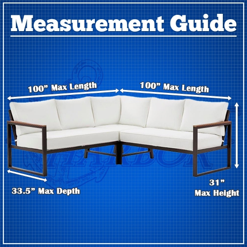 North East Harbor – housse de canapé en forme de V, protection de mobilier d’extérieur Veranda Couch, matériau respirant, tissu résistant aux