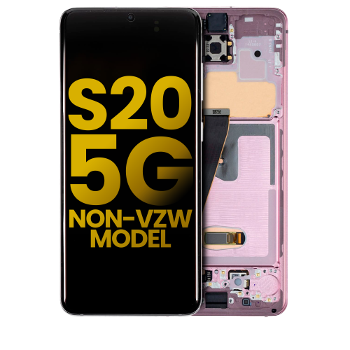 Replacement OLED Assembly With Frame Compatible For Samsung Galaxy S20 5G (Non-Verizon 5G UW Frame) (Cloud Pink) by ESOURCE PARTS - Refurbished condition - Image 3