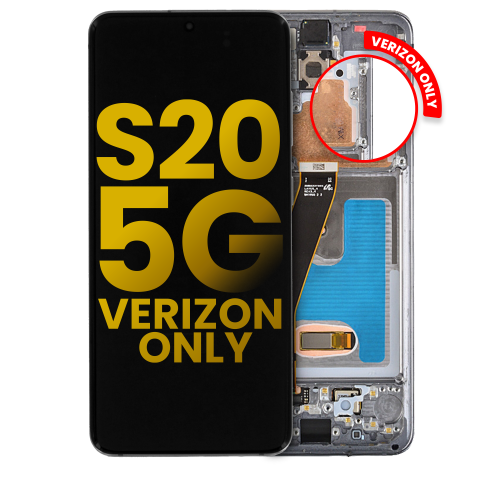 OLED Assembly With Frame Compatible For Samsung Galaxy S20 5G (Verizon 5G UW Frame Only) (Cosmic Black) by ESOURCE PARTS - Refurbished condition - Image 5