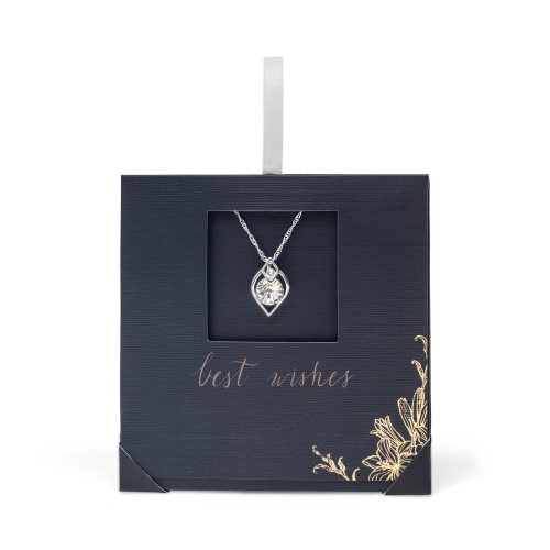CALLURA  Silvertone Pendant With Classic Austrian Crystal Crystals On Card In Multicolor
