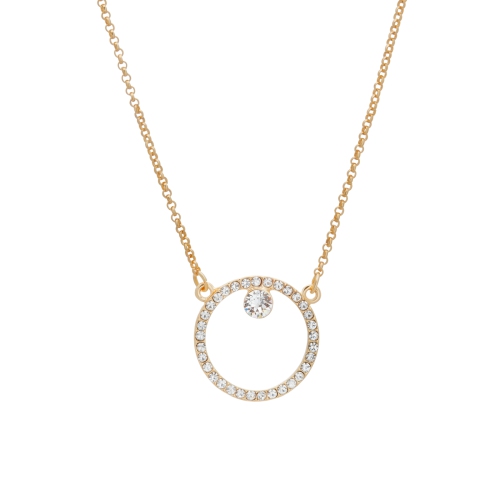 callura Goldtone Clear Pave Classic Austrian Crystal Crystal Open Circle Pendant Necklace - on Holiday Card