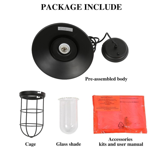 Modern Farmhouse1-Light Metal Cage Pendant Lights for Kitchen Island