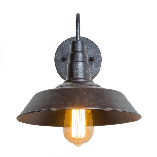 1-Light Black Farmhouse Wall Lamp