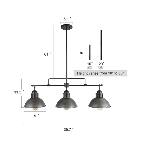 Progress Lighting Island/Linear Light - Rivera Collection 5-Light Matte  Black Luxe Industrial Linear Light - Model