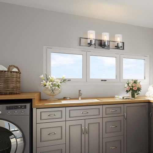 Modern 3-Light Rustic Bathroom Vanity Lights Wall Sconces