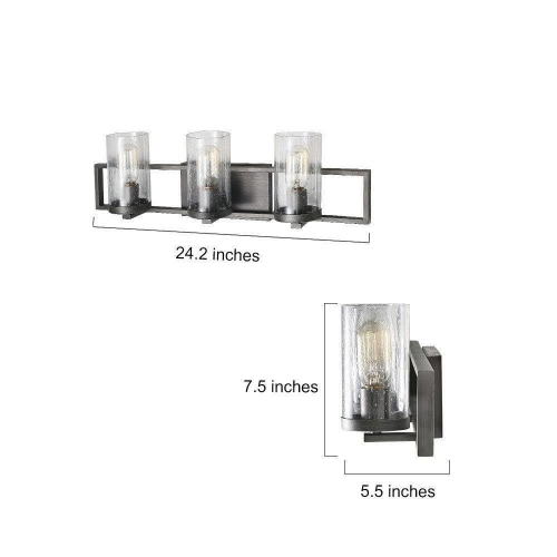 Modern 3-Light Rustic Bathroom Vanity Lights Wall Sconces