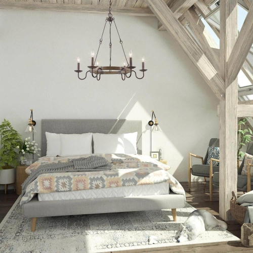 Transitional 6-light Round Candle Chandelier Ceiling Pendant Light