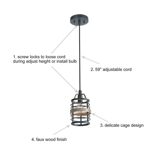 Modern Farmhouse 1-light Mini Faux Wood Island Pendant Lights