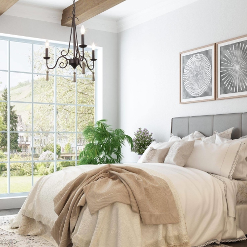 Transitional Chandelier 3-light Wood Pendant Fixture