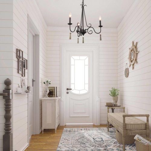 Transitional Chandelier 3-light Wood Pendant Fixture