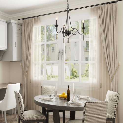 Transitional Chandelier 3-light Wood Pendant Fixture