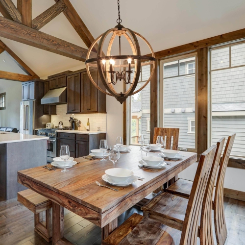 Farmhouse Distressed Wood Chandelier Dining Room Light