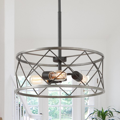 LNC  Modern Drum Mini Chandelier 3-Light Ceiling Pendant Lights