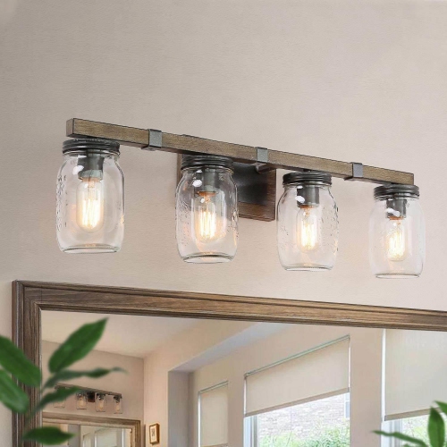 LNC  Modern Farmhouse 4-Light Bathroom Vanity Lights Wall Sconces
