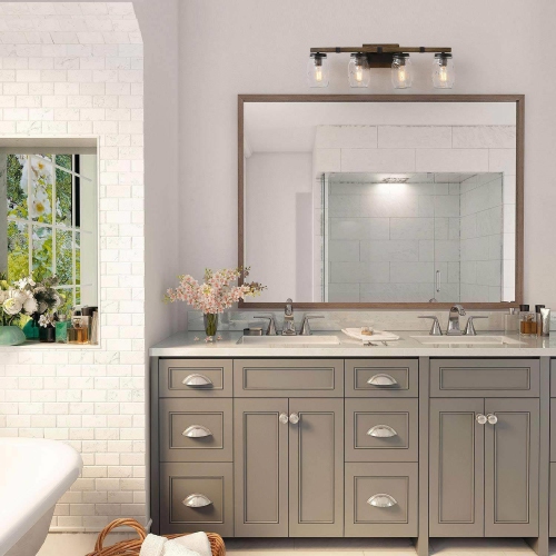 Modern Farmhouse 4-Light Bathroom Vanity Lights Wall Sconces