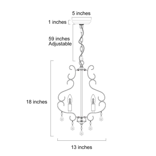 3-Light Glam Gold Crystal Lantern Chandelier