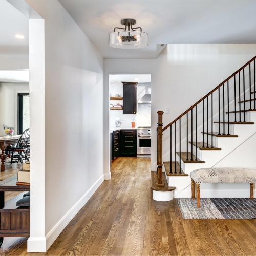 4-Light Oil Rubbed Bronze Drum 12 in. Semi-Flush Mount Ceiling Light