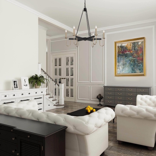 6-Light Modern Black Gold Candle Classsic Chandelier