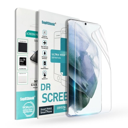 Paquet de 3 protecteurs d'écran SuperShield pour Galaxy S21 FE 5G de Samsung, pellicule protectrice souple en TPUR à couverture complète, anti-bulles