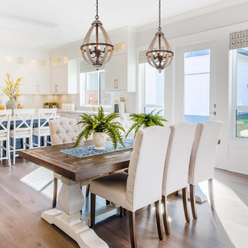 4-Light Lantern Distressed Wood Foyer Chandelier