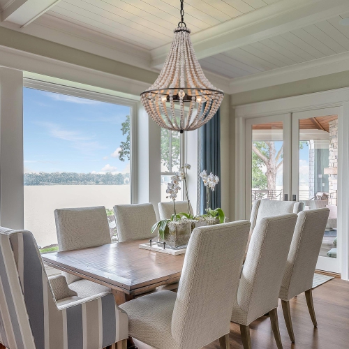 3-light Boho Lantern Candle Chandelier with Wood Beads