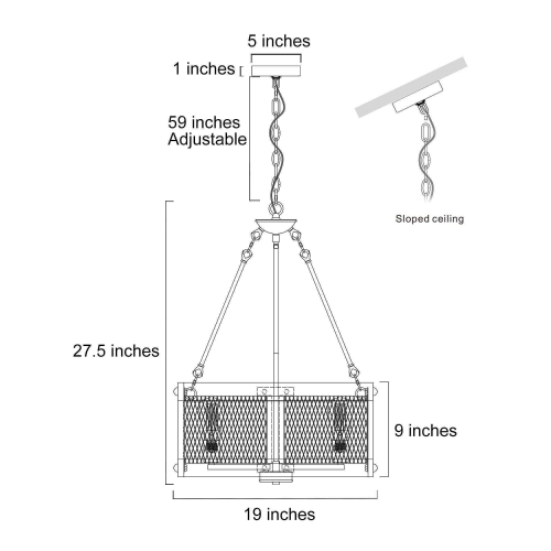 5-Light Farmhouse Drum Cage Wood Chandelier