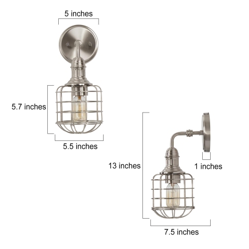 1-Light Cage Brushed Nickel Wall Sconce