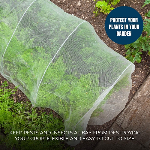 MEKKAPRO Large Mosquito Bug Screen Netting, 10ft x 10ft, Garden Netting for Vegetables, Flowers, Fruits, Plants Barrier Insect Bird