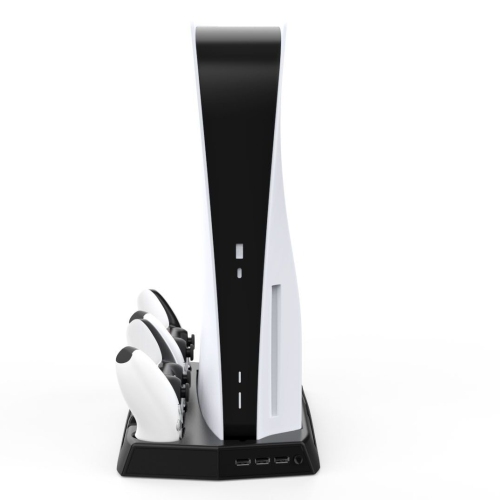 3-in-1 Vertical Stand with 2 Cooling Fan and Charging Station Dock for PS5 Console and PlayStation 5 Digital Edition, Dual Controller Charger Ports