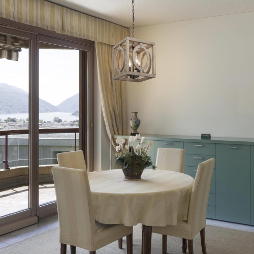 4-Light Wood Cage Chandelier for Kitchen Island