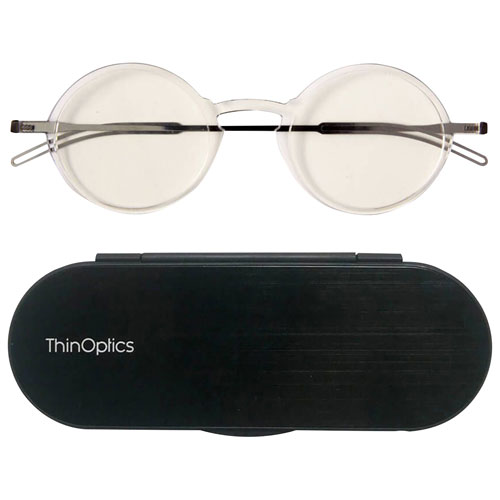 Lunettes de lecture Manhattan de ThinOptics avec étui Milano - Force 1,0 - Transparent