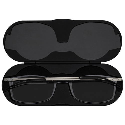 ThinOptics Brooklyn Reading Glasses with Milano Case - 1.0 Strength - Black