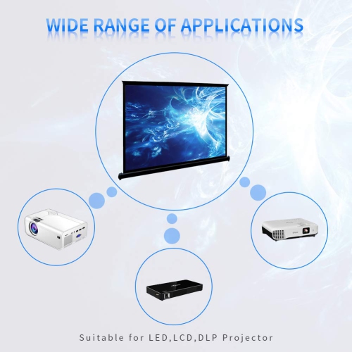50-inch 4:3 Mobile Screen Table Top Portable Projector Screen Projector Screen Floor-Standing Projection Screen for Office S