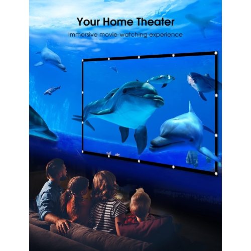 Projector Screen 120 Inch 16:9 HD 4K Foldable Anti-Crease Portable Projection Movies Screen Support Front Rear Projection fo