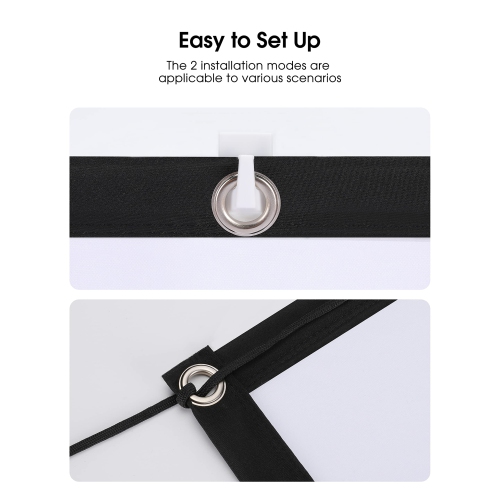 Projector Screen 120 Inch 16:9 HD 4K Foldable Anti-Crease Portable Projection Movies Screen Support Front Rear Projection fo