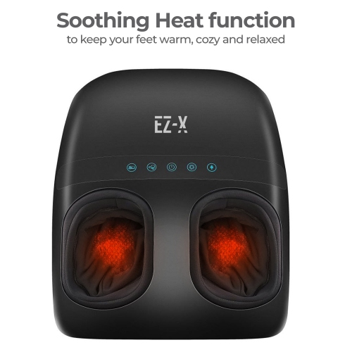 EZ-X Appareil de Massage des Pieds Premium avec Chaleur et Compression D'air - Pétrissage Shiatsu Massage des Pieds et Thérapie du Talon pour la
