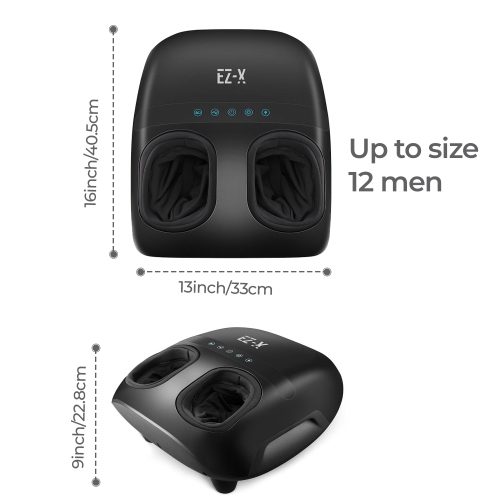 EZ-X Appareil de Massage des Pieds Premium avec Chaleur et Compression D'air - Pétrissage Shiatsu Massage des Pieds et Thérapie du Talon pour la
