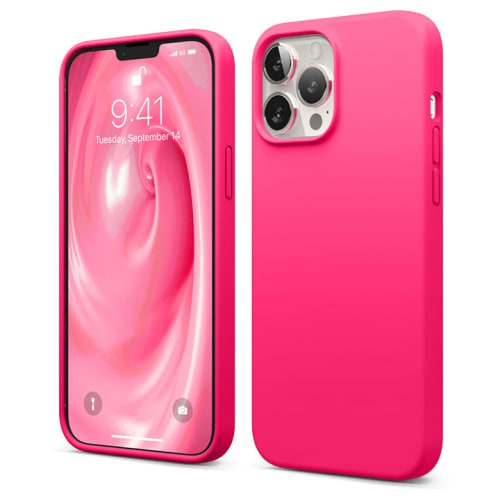 ELAGO  Liquid Silicone Full Body Protection Anti-Scratch Shockproof Iphone 13 Pro Neon Hot Pink Phone Case (Es13Sc67-Nhpk)