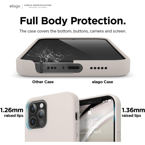 elago Compatible with iPhone 12 Case and Compatible with iPhone 12 Pro Case, Liquid Silicone Case, Full Body Cover, Shockproof, Anti-Scratch Soft