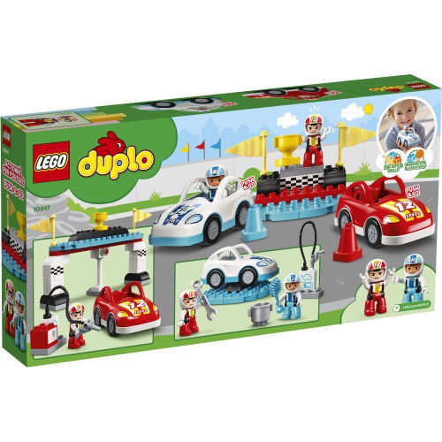 LEGO DUPLO Town Race Cars 10947 Building Toy; Developmental Playset for Toddlers and Kids