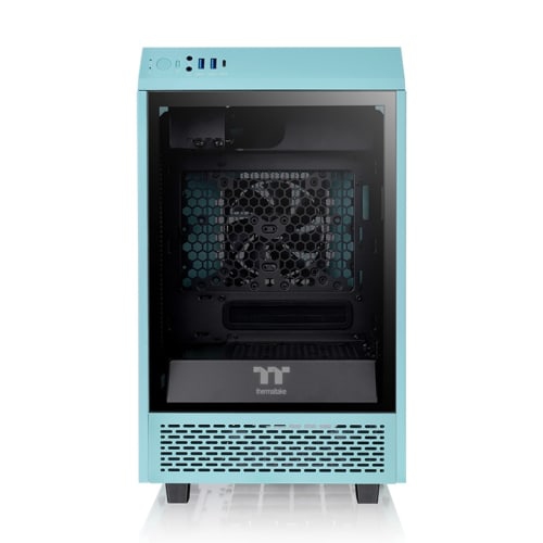 THERMALTAKE  Tower 100 USB 3.0 Tempered Glass Mini-Itx Mini Tower Computer Case (Ca-1R3-00Sbwn-00) In Turquoise