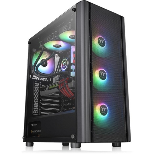 Thermaltake V250 TG ARGB Air 3 x USB Tempered Glass ATX Mid Tower 4 Fans Black Computer Case