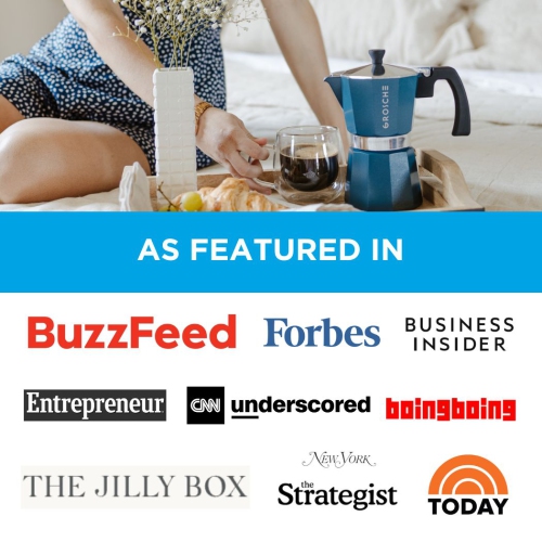 GROSCHE MILANO Stovetop Espresso Maker 6 Espresso Cups Moka Pot | Home Espresso Coffee Maker - Blue