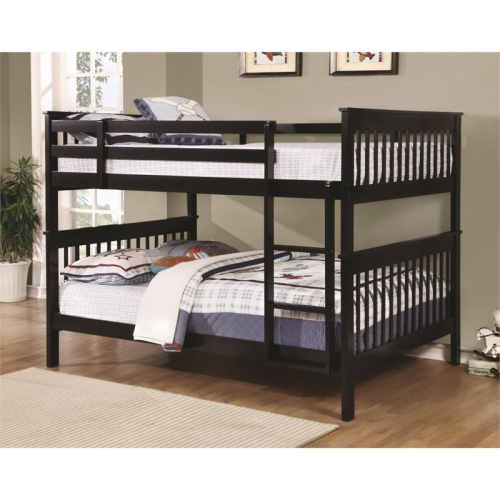 Coaster Chapman Full Over Full Bunk Bed in Black