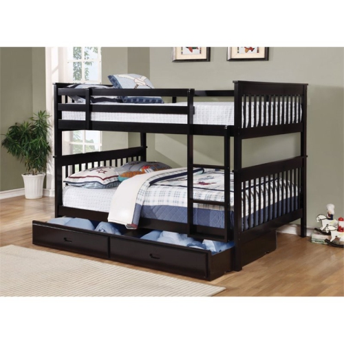 Coaster Chapman Full Over Full Bunk Bed in Black