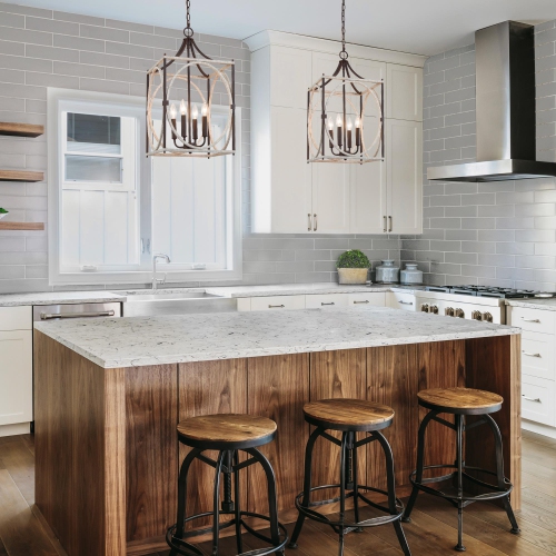 4-Light Lantern Cage Candle Chandelier